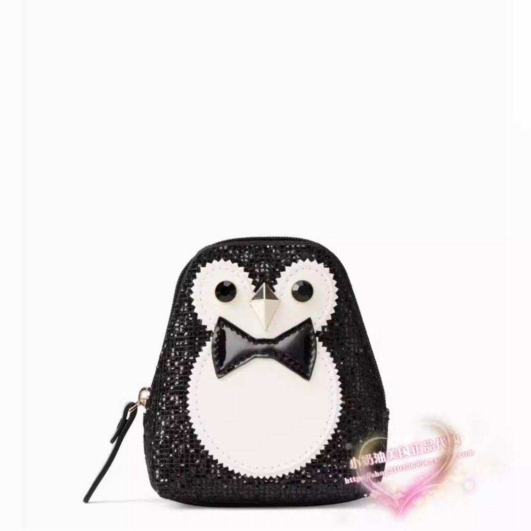 小奶油美国正品代购kate spade NewYork晚礼服闪片企鹅多卡位卡包