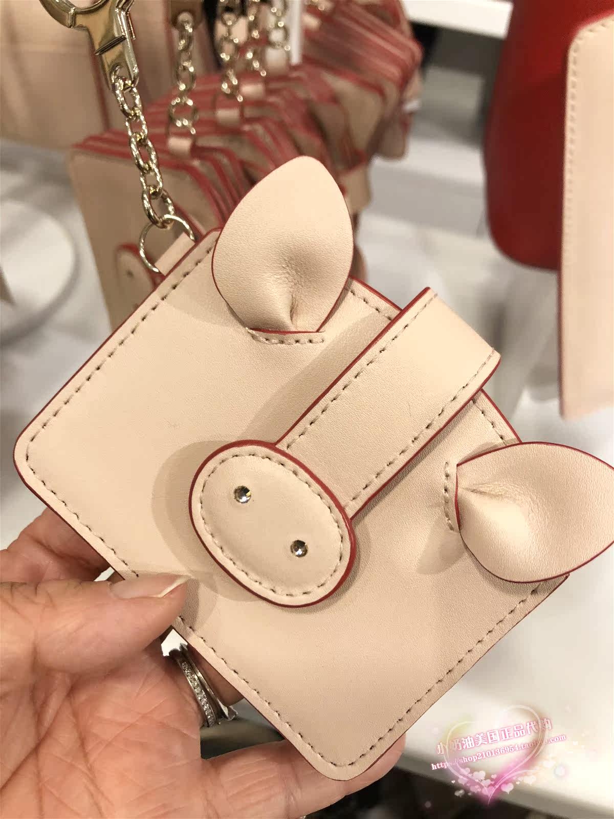 小奶油美国正品代购kate spade NewYork多卡位小猪造型多卡位卡包