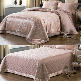 欧式 奢华贡缎提花四件套纯棉加厚床单绗缝夹棉床盖结婚庆床上用品