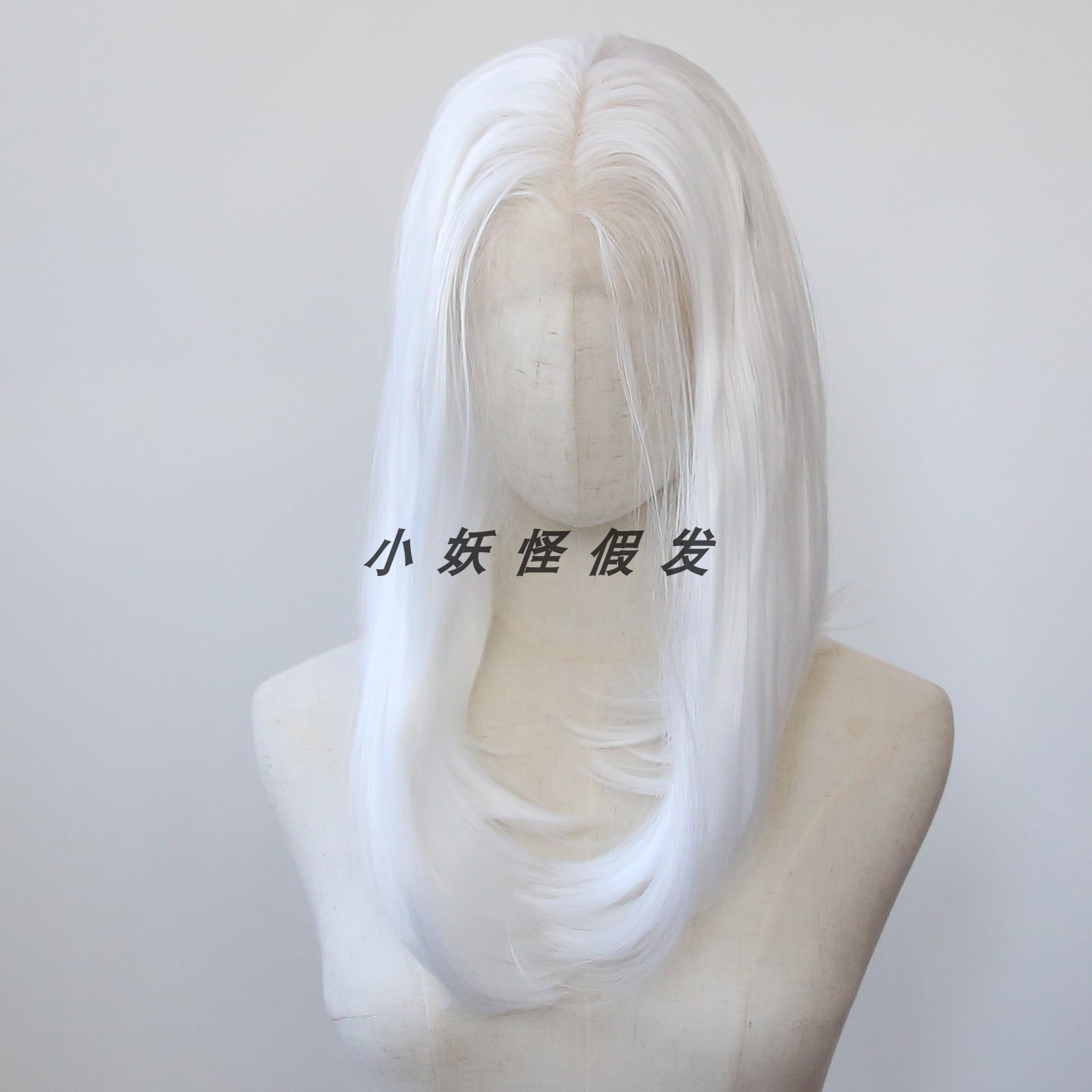 白色前蕾丝化纤高温丝大蕾丝款假发逼真自然欧美短卷发整顶假发
