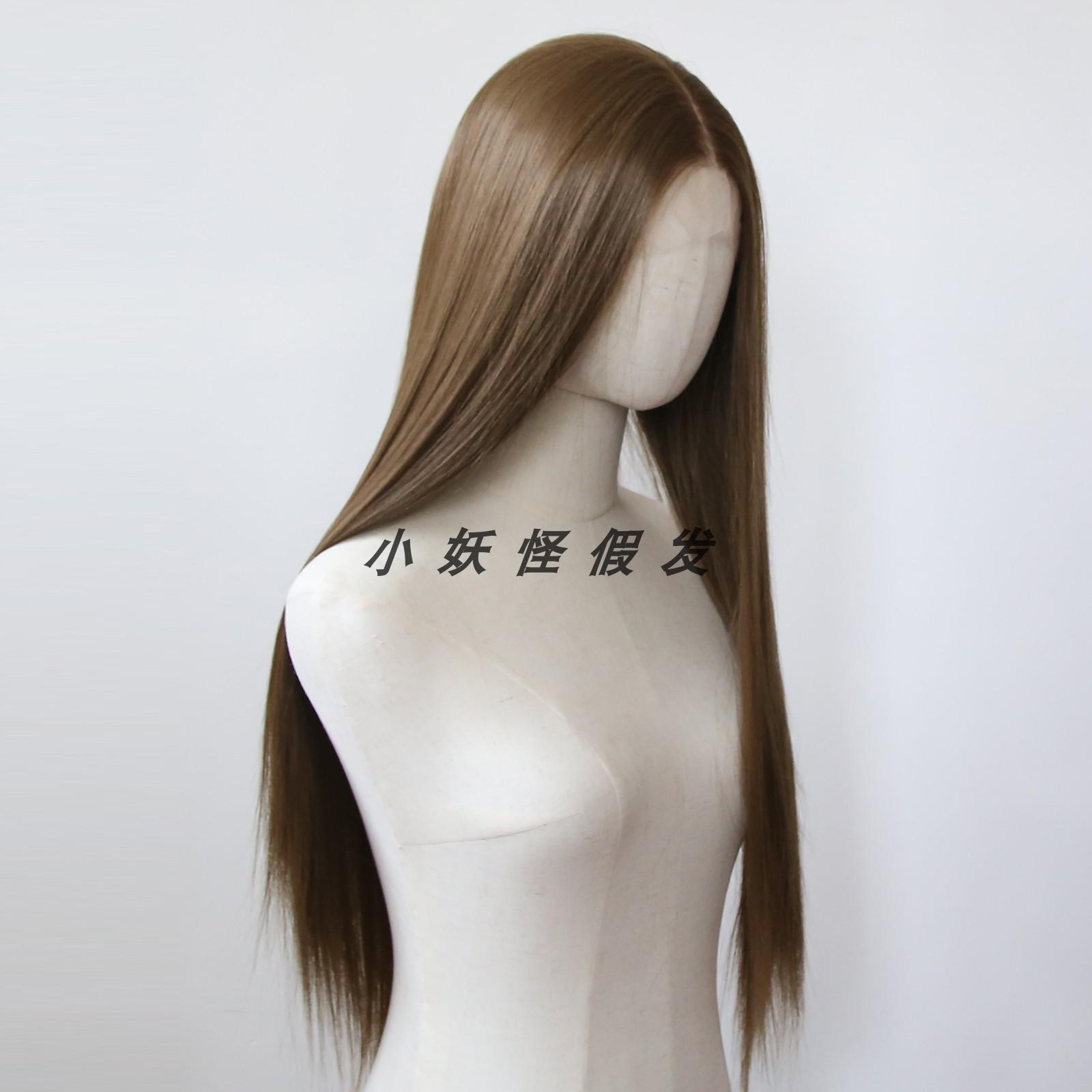 冷棕色日本高温丝T蕾丝栗色假发Ins逼真自然欧美长直发整顶假发套