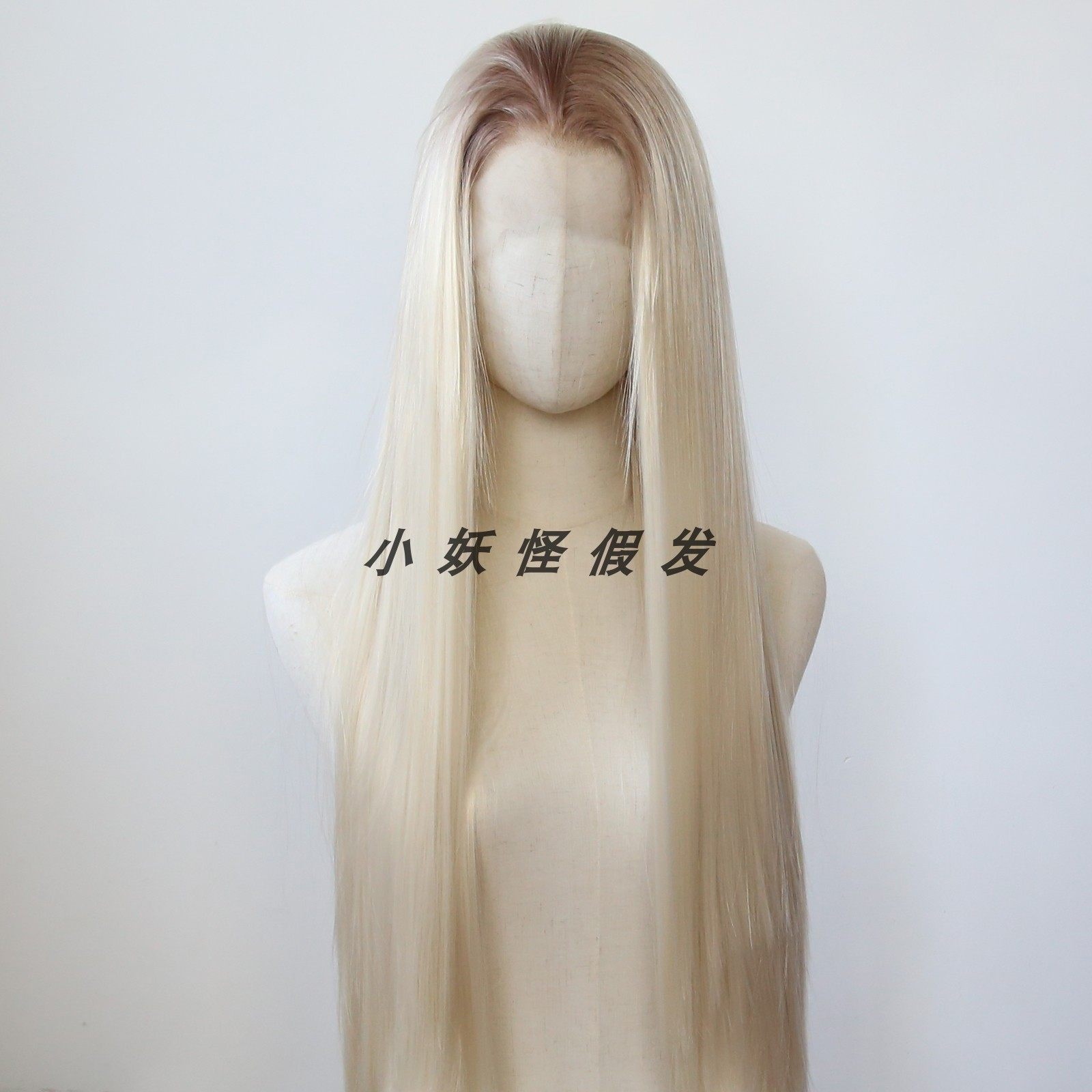 棕色渐变浅金色前蕾丝全头假发欧美逼真显白自然高温丝整顶假发套