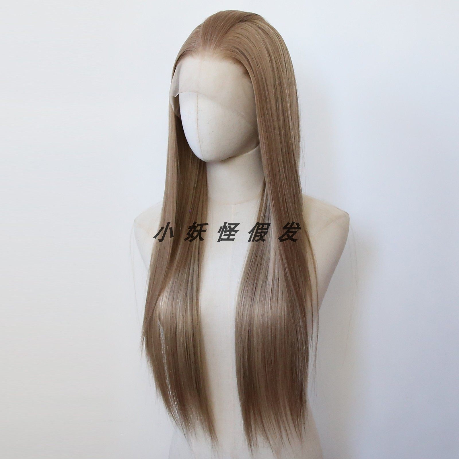 深蜂蜜金棕色前蕾丝化纤高温丝假发逼真自然欧美长直发整顶假发套