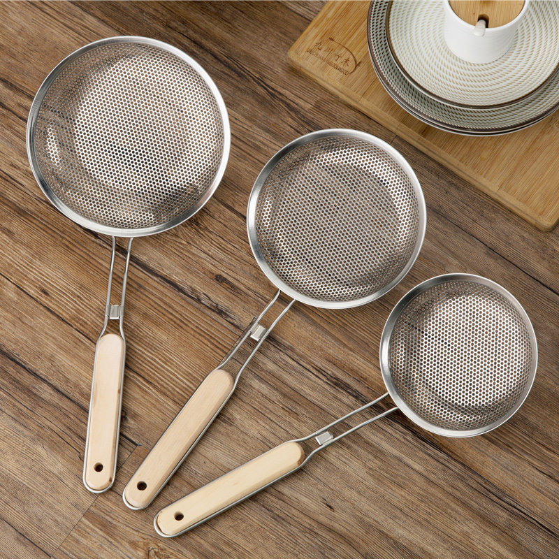 厨房捞饺子面条捞勺不锈钢加厚漏勺 家用豆浆过滤超细网筛大笊篱