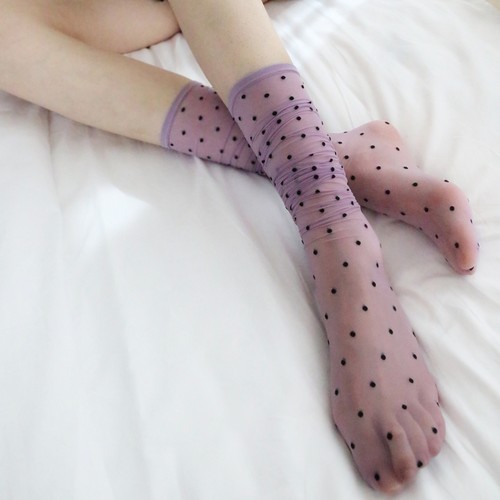 新品性感复古波点丝袜