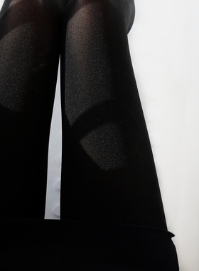 春秋款微压性感珠光银葱闪丝丝袜显瘦美腿中厚连裤袜女黑丝280D