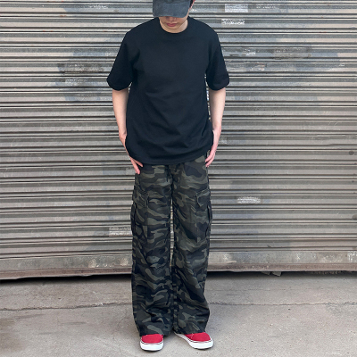 设计感口袋直筒美式工装裤阔腿