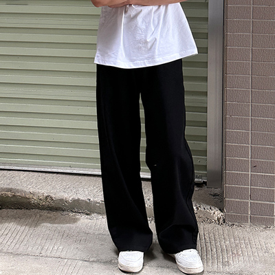 复古直筒美式街头黑色裤子冲锋裤