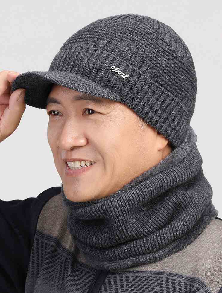 羊毛毛线帽保暖中老年男士冬季爸爸爷爷老头加厚针织护耳老人帽子