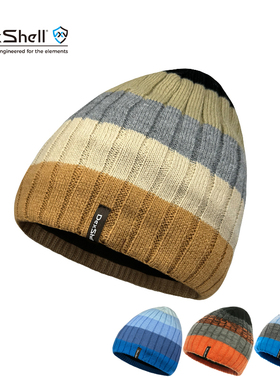 戴适DexShell防风雪毛线帽子撞色渐变挡风保暖透湿隔雪冷帽 DH332