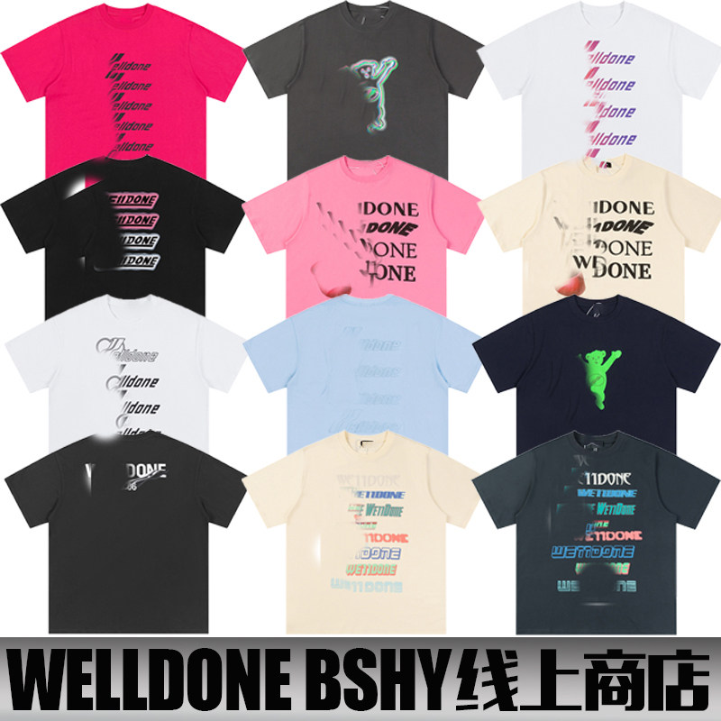 潮牌welldone bshy短袖男女夏季韩珍珠弹幕纯棉情侣夏季宽松t恤,男装,T恤,淘宝优惠券,粉丝福利购,淘宝优惠卷