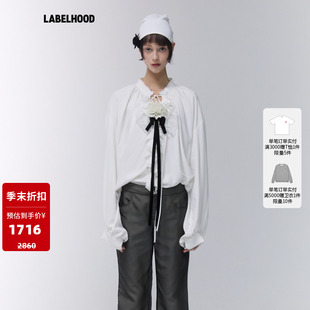 【SALE】【Assignments】蕾虎康乃馨缎带衬衫百搭秋冬气质女上衣