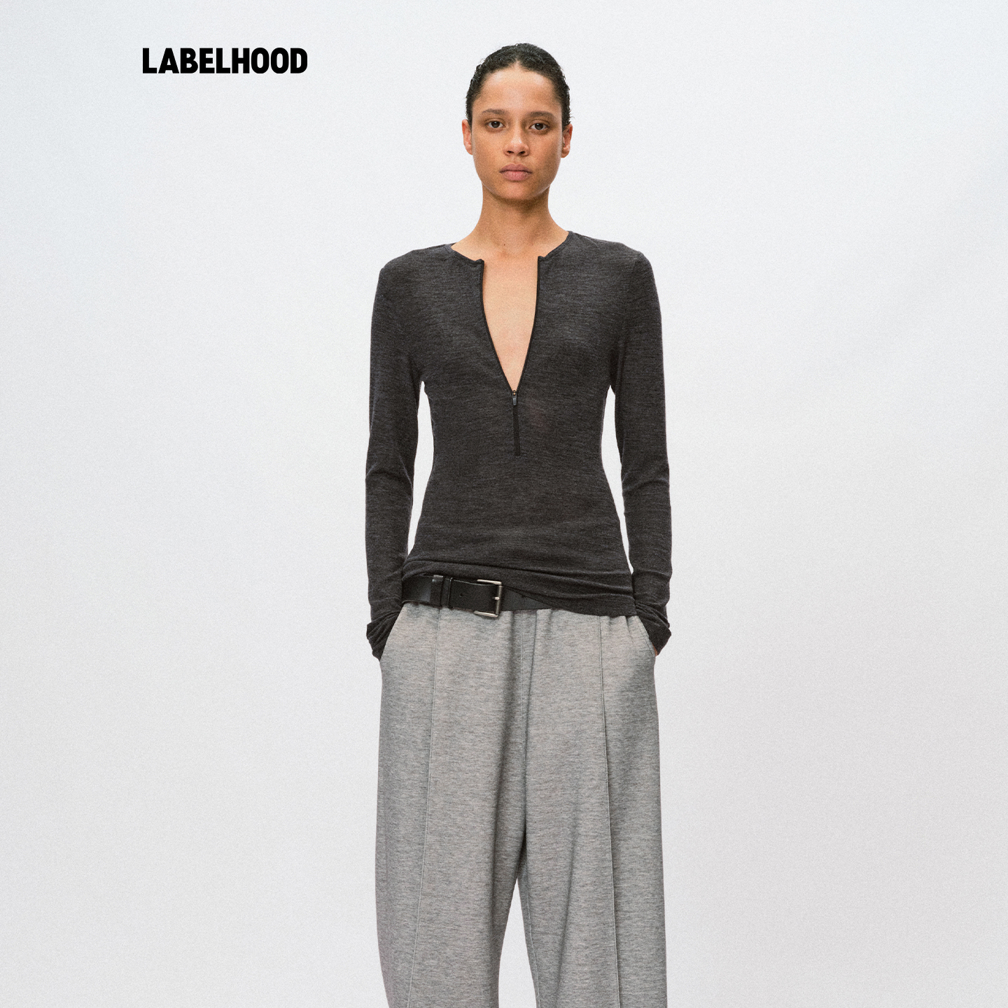 LiegeeDEEPLYV领羊毛拉链T恤