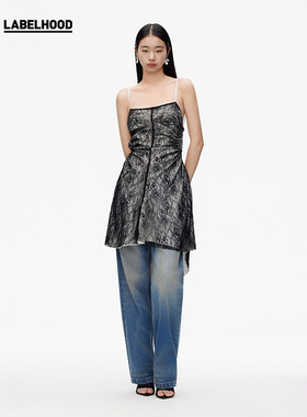 【SALE】【Peng Tai】蕾虎潮流蕾丝不规则下摆露背吊带裙连衣裙