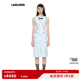 连衣裙2026春夏新款 SHUSHUTONG 蕾虎简约荷叶边饰无袖 裙子 女装