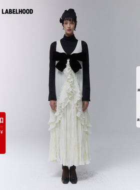 【SALE】【Assignments】蕾虎欧根纱连衣裙2025秋冬新款女装裙子