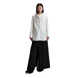 【SALE】【HIDEMI×LABELHOOD】蕾虎联名款复古大立领A字袖白衬衫