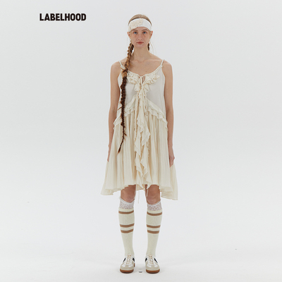 ASSIGNMENTS褶饰流苏连衣短裙