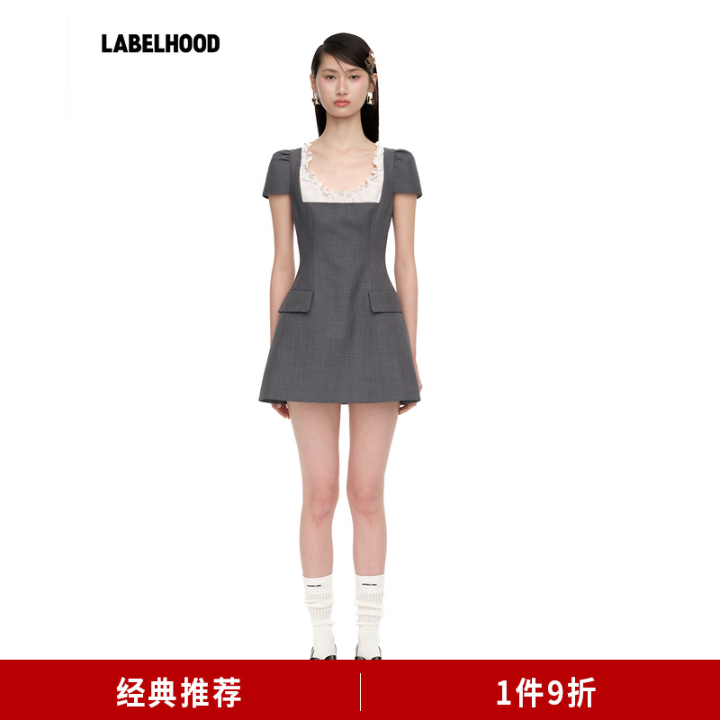 SHUSHUTONG木耳边短袖连衣裙