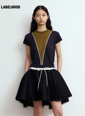 【JUNWEI LIN】蕾虎宫廷织带针织短袖优雅2026春夏新款女装上衣