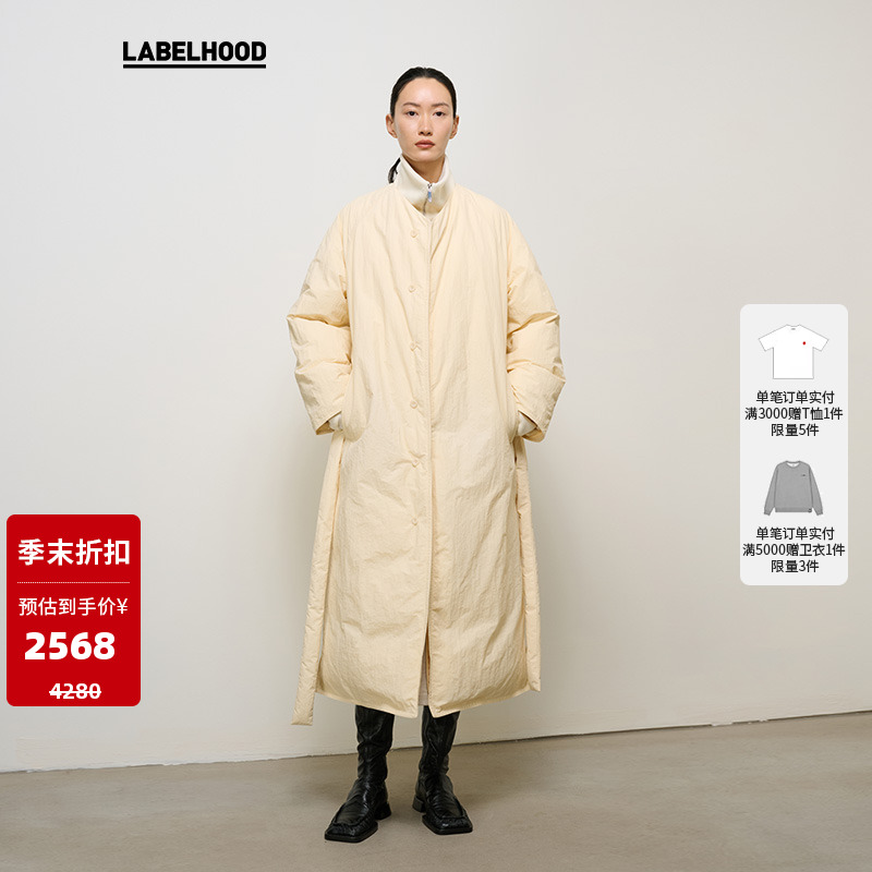 THELAWN无领超长羽绒服