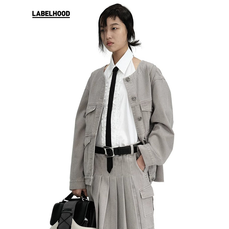 WMWM通勤牛仔多口袋外套时尚百搭