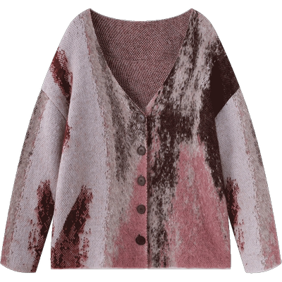 印花针织LABELHOOD中长款开衫