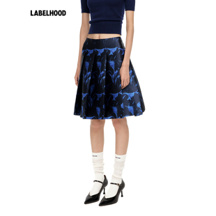 【SALE】【SHUSHUTONG】蕾虎拼接花边宽褶半裙精致百搭秋冬裙子女