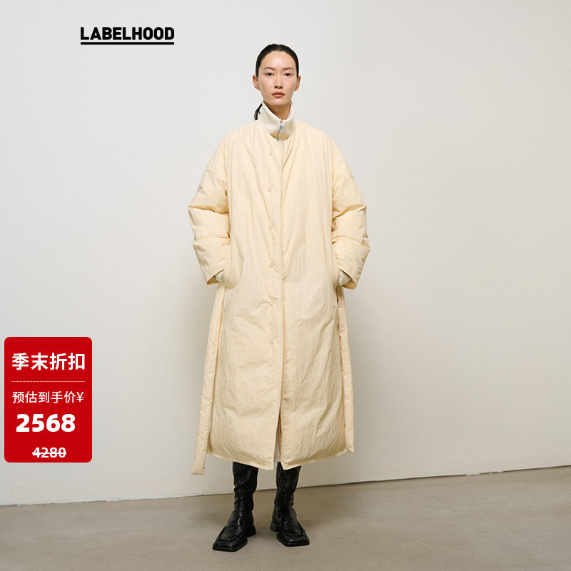 THELAWN无领超长羽绒服