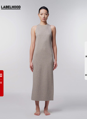 【SALE】【DANS FEU】蕾虎百搭灰色双开叉连衣裙秋冬复古女装裙子