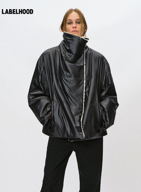 【Liegee】蕾虎Collision黑白撞色毛领棉服百搭秋冬气质女装外套