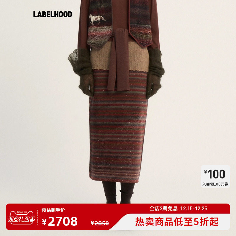 SWAYING段染条纹半裙