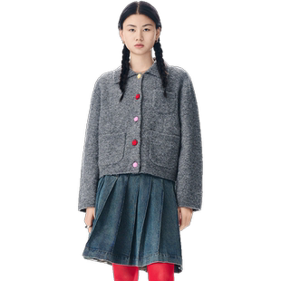 【SALE】【SHORT SENTENCE×LABELHOOD】联名款圈圈针织翻领夹克