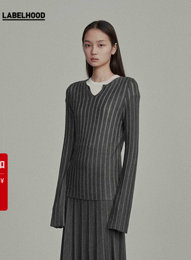 【SALE】【SWAYING】蕾虎潮流气质高级条纹肌理上衣叠穿上衣女