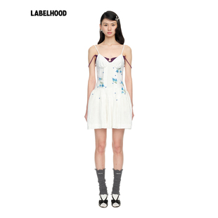 【SHUSHUTONG】蕾虎塔克装饰胸衣吊带连衣裙2026早春新款女装裙子