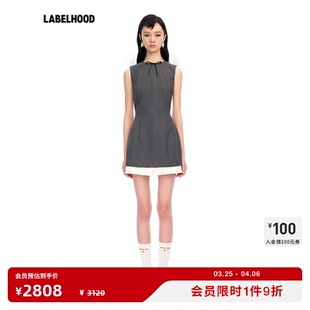 百褶边无袖 修身 连衣裙经典 裙装 蕾虎春夏时尚 款 女 SHUSHUTONG