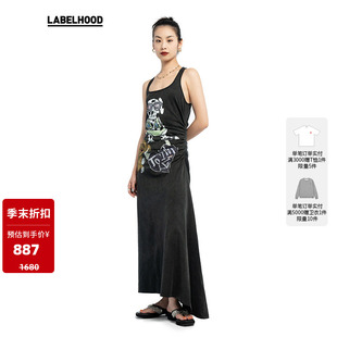 【SALE】【TRINITE×LABELHOOD】蕾虎设计感时尚做旧涂鸦连衣裙女