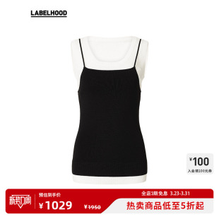 内搭上衣春夏独特女 蕾虎设计感假两件针织背心无袖 YIRANTIAN