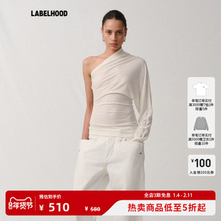 【Liegee】蕾虎百搭OBLIQUE斜肩连袖上衣秋冬流行女