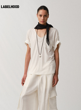 【Liegee】蕾虎时尚百搭BOHO 松弛毛边领T恤秋冬流行女装上衣