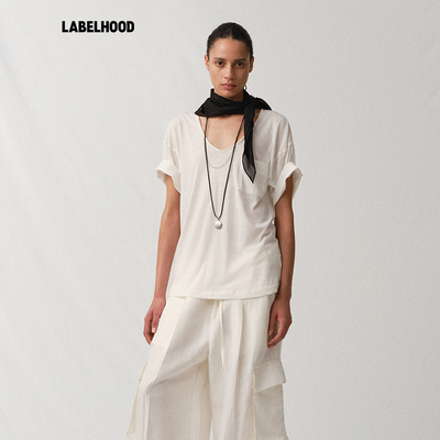 Liegee百搭BOHO松弛毛边领T恤