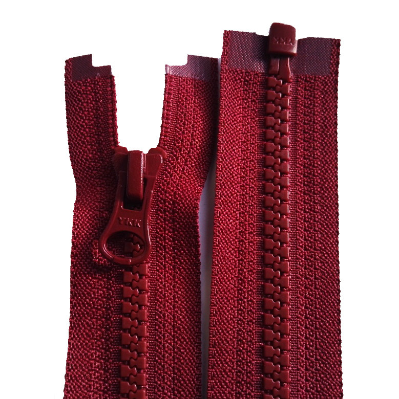 酒红色正品ykk树脂拉链5号塑料外套拉锁70cm黑白色夹克校服拉练