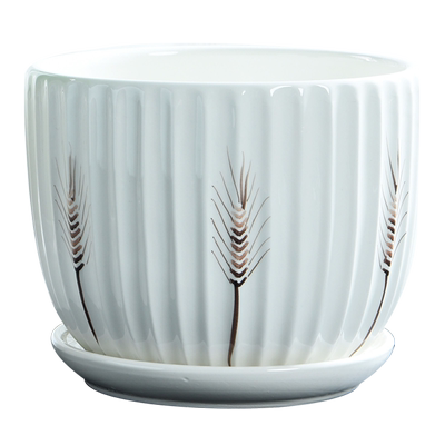 花盆陶瓷带托盘大号家用简约