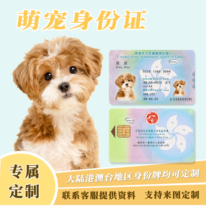 宠物身份信息卡片定制猫狗铭牌