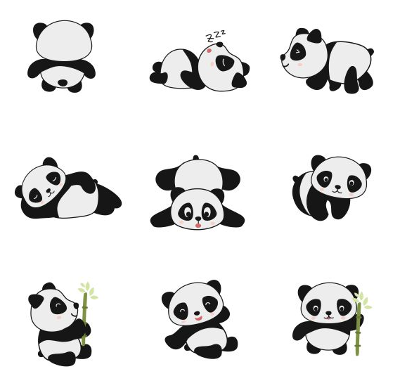 ps素材熊猫logo标志ip形象吉祥物卡通可爱熊猫表情包插画ai矢量