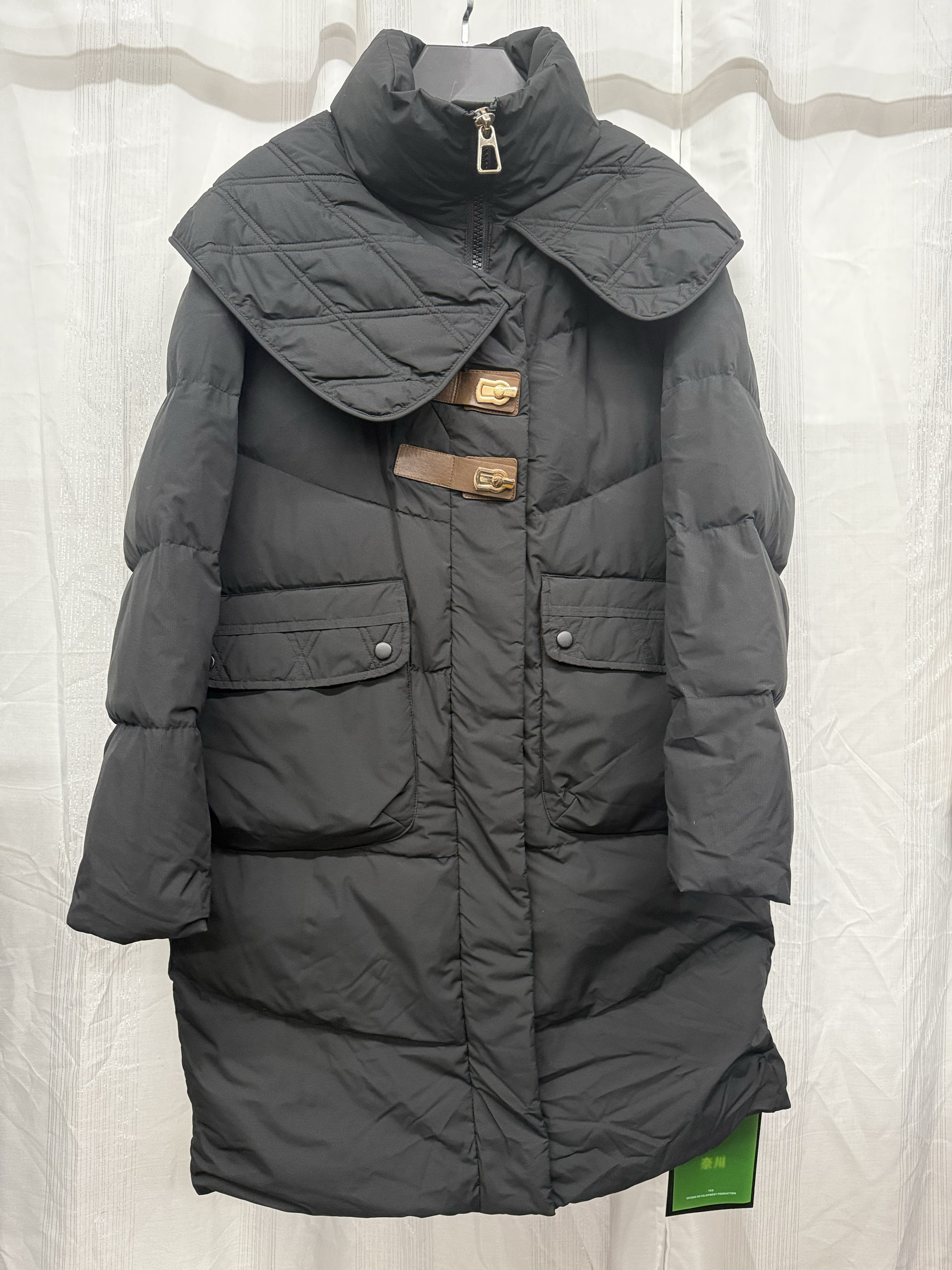 亏本不退换品牌中长款大披肩娃娃领领羽绒服/直接拍付收货退运