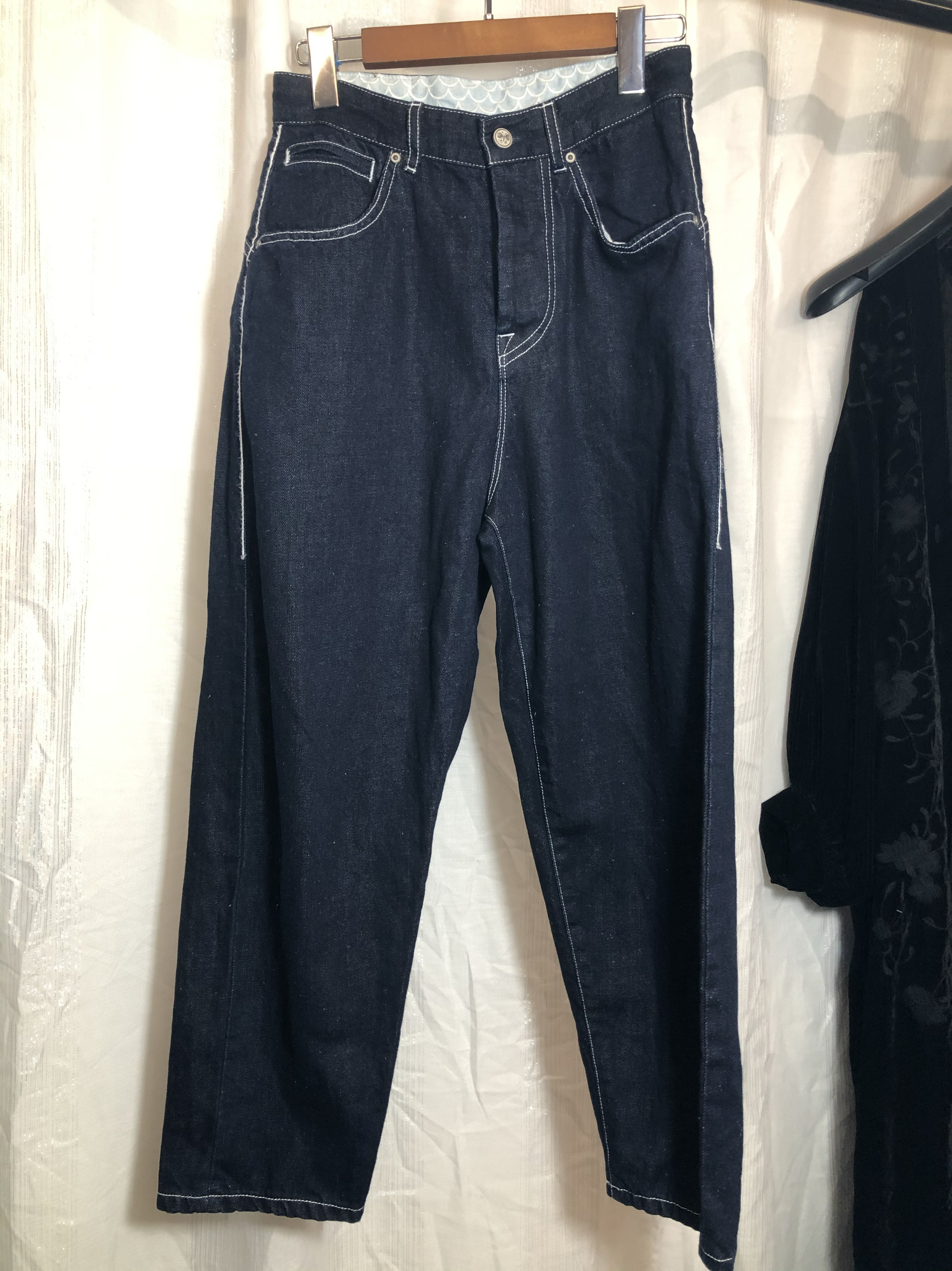 Ri代G同款真皮标刺绣内里精工亚麻+棉牛仔裤/版型超好收货退运