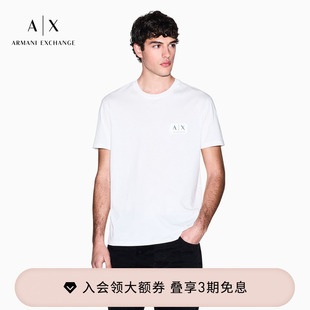 男士 ARMANI EXCHANGE 阿玛尼26年春夏新款 正肩纯棉T恤 圆领短袖