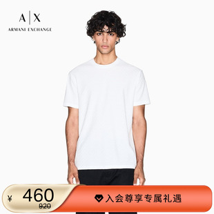 男纯棉字母提花短袖 阿玛尼秋冬新款 T恤上衣内搭 EXCHANGE ARMANI