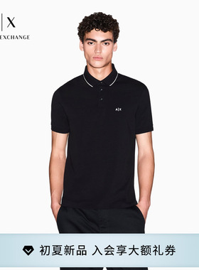 ARMANI EXCHANGE/阿玛尼春夏新款男士翻领短袖正肩商务刺绣Polo衫
